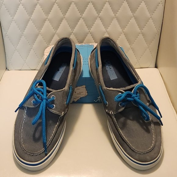 Men's Sperry Top Sider Grey/White Denim Washed Sneakers. Size 9.Good Condition - Picture 4 of 16